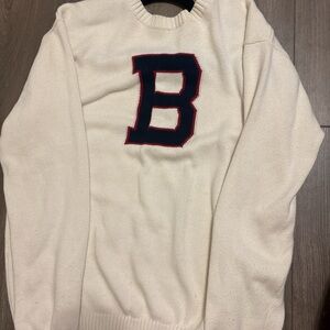 Brandy Melville Cream Sweater with Navy Letter B